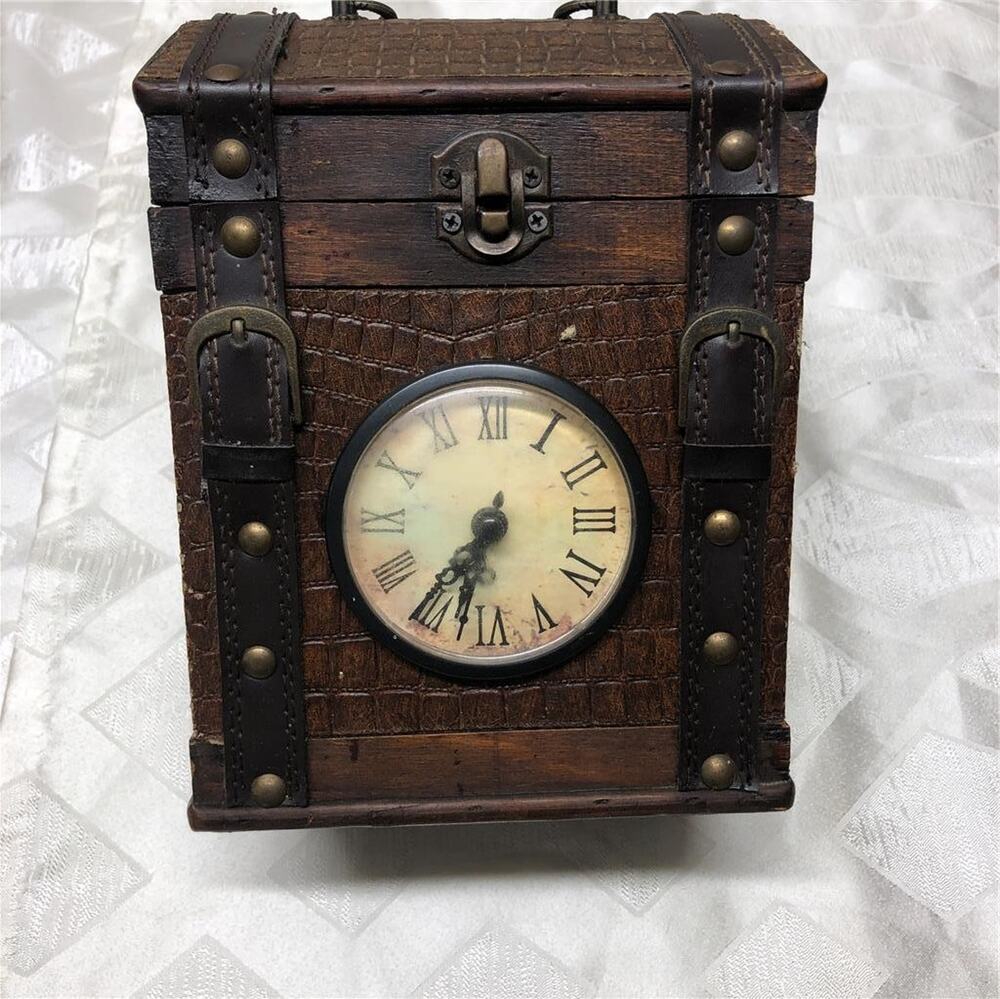 Vintage Style Wooden Clock Box